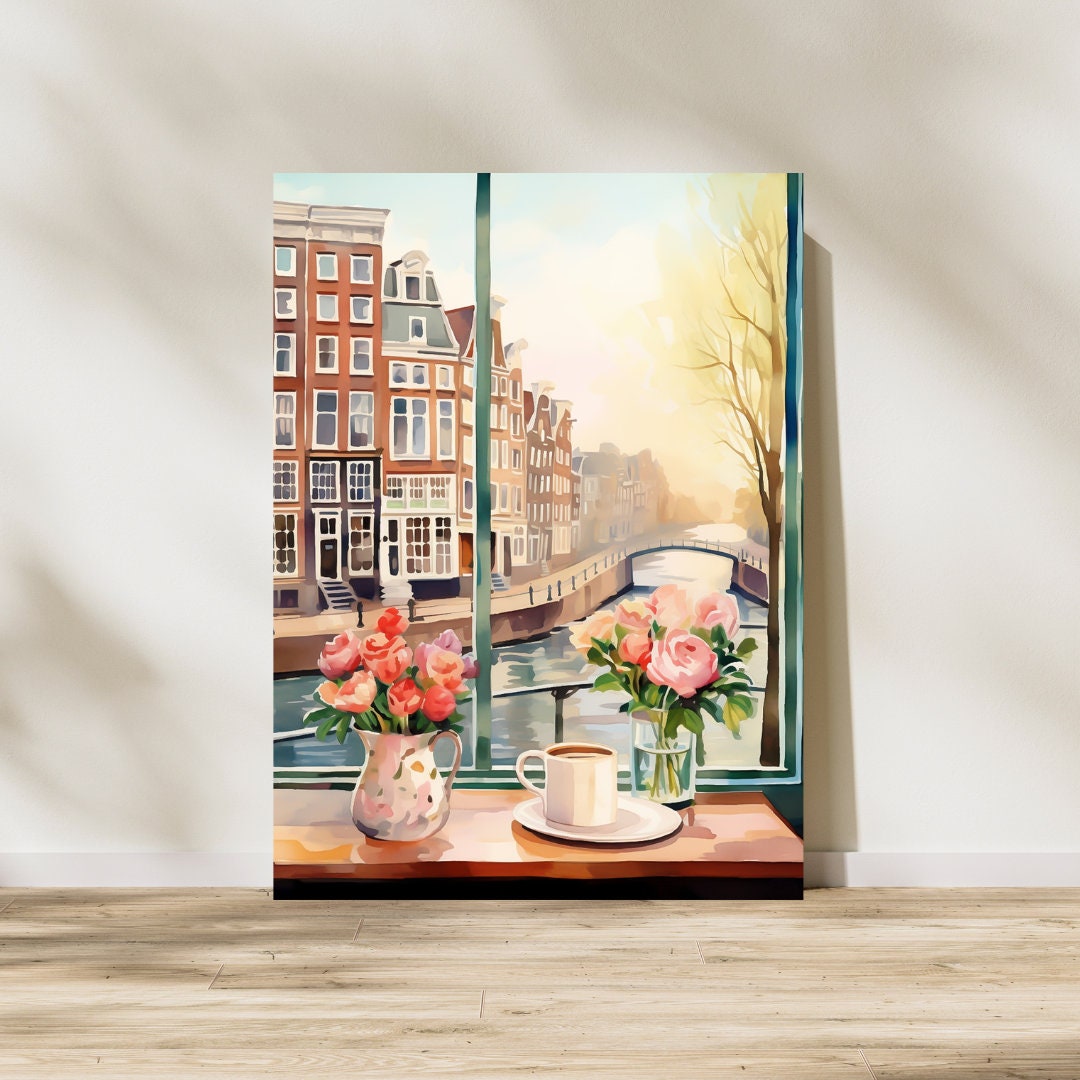 Dutch Coffee Shop Watercolor Print Rotterdam Home Decor Etsy
