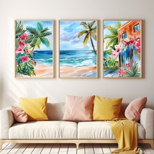 Vega Baja Watercolor Print | Set of 3 | Puerto Rico Gift | Puerto Rican Wall Art | Caribbean Decor | Seaside | Tropical Poster | Coastal Art
