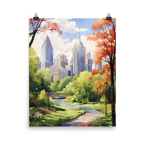Atlanta Botanical Garden Watercolor Print | Georgia Travel Gift | Atlanta Wall Art | Cityscape | US City | America Skyline | Atlanta Poster