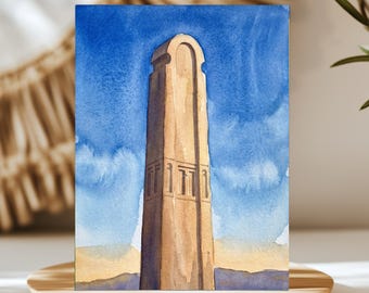 Aksum Obelisk Ethiopia Watercolor Wall Art, Print or Canvas