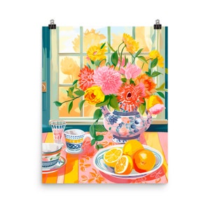 English Tea | Watercolor Print | England Travel Gift | Tea Cup Painting | Teapot | Kitchen Home Decor | Tea Wall Art | UK Poster  | Europe