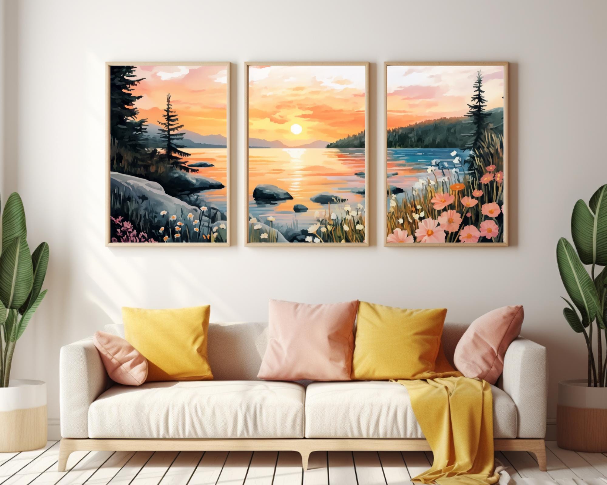 アート壁' AcadiaサンセットIII 'フラットUnwrappedキャンバス