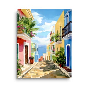 San Juan Watercolor Print | Puerto Rico Travel Gift | Puerto Rican Cityscape | Caribbean Landscape Art | Tropical Paradise Decor | Romantic