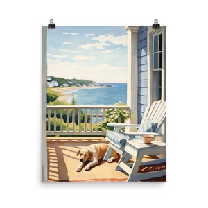 Nantucket Watercolor Print | Massachusetts Travel Gift | New England Wall Art | Northeast Decor | Coastal Landscape | Massachusetts Poster
