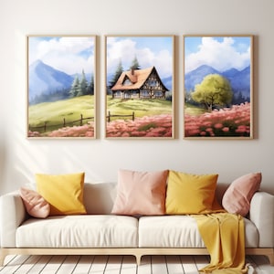 Black Forest Watercolor Print | Set of 3 | Germany Travel Gift | German Art | Deutschland | Countryside | Europe Landscape | Cottage Poster