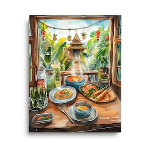 Thailand Kitchen Watercolor Print | Thai Wall Art | Cooking Poster | Cooking Painting | Thailand Gift | Southeast Asia | Bangkok | Pad Thai