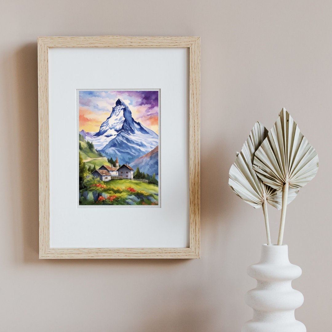 Wee Blue Coo Vintage Colour Tint Eiger Monch Swiss Alps Mountain Art Print Framed Poster Wall Decor 12X16 Inch Vintage ▾ Colore svizzero Alpi Montagna