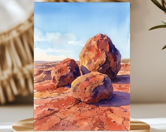 Keahiakawelo Lanai Hawaii Watercolor Wall Art, Print or Canvas