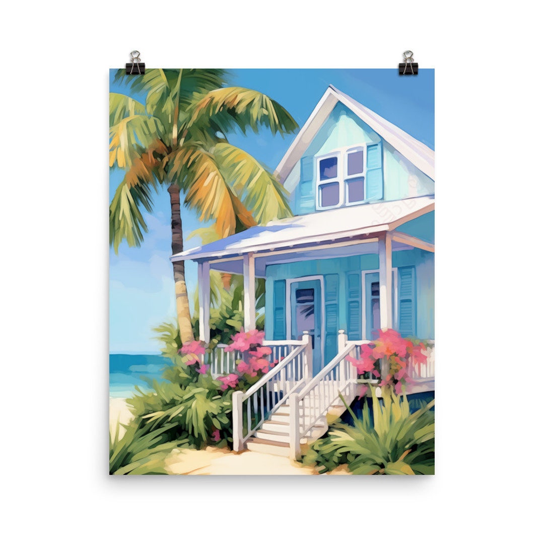Anna Maria Island Watercolor Print Florida Travel Gift Tropical Beach