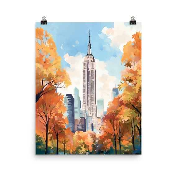 Empire State Building Watercolor Skyline Souvenir New York T-Shirt Empire State Building Watercolor Skyline Souvenir New York T-Shirt