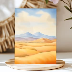 Erg Chebbi Dunes Watercolor Print, Morocco Wall Art, Moroccan Decor, Africa Travel Gift, North African Art, Desert Landscape, Desertscape