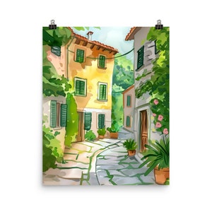 Porec Watercolor Print | Croatia Travel Gift | Croatian Wall Art | Istria | Mediterranean Decor | Europe Poster | Village Painting | Balkan