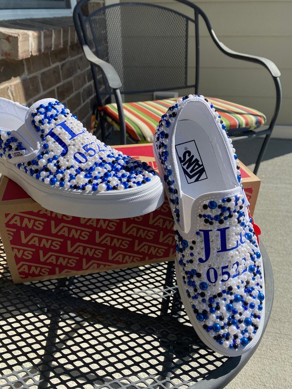 Customized Bedazzled Vans Slip Ons 