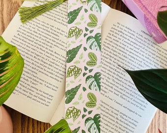 Houseplant Leaf Pattern Bookmark | Double-sided | Variegated Monstera | Maranta | Houseplant | Bookworm | Gifts for Bookworms