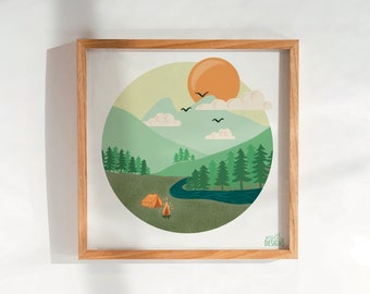 Impresión de camping salvaje / Regalo para personas amantes del aire libre / Regalo para ella / Regalo para él / Arte de pared