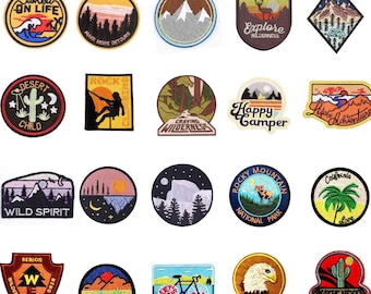 Iron-on Patch | Outdoor mountains nature patches or patches iron-on transfer for clothing or textiles | Vintage retro patches