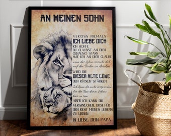 To my son picture "Never forget, I love you" | Gift from Dad Mom Parents | Picture A4 with frame