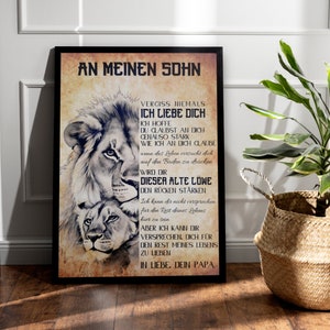To my son picture &quot;Never forget, I love you&quot; | Gift from Dad Mom Parents | Picture A4 with frame