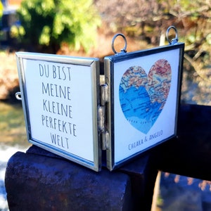 Geschenk für Paare | Herz PERSONALISIERT für Freund Freundin | mit Klapp-Rahmen | beste Freunde | Love letter to a friend