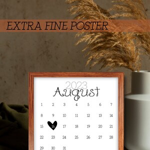 Mountiki® Kalender Bild anpassbar mit Datum mit Holz Rahmen Geschenk für Partner oder Eltern zum Jahrestag Hochzeitstag Jubiläum Bild 4
