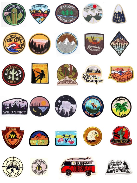 Iron-on Patch | Outdoor mountains nature patches or patches iron-on  transfer for clothing or textiles | Vintage retro patches