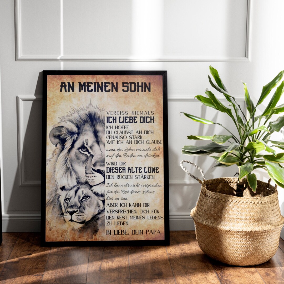 An meinen Sohn Bild Vergiss nie, ich liebe dich Geschenk von Papa Mama