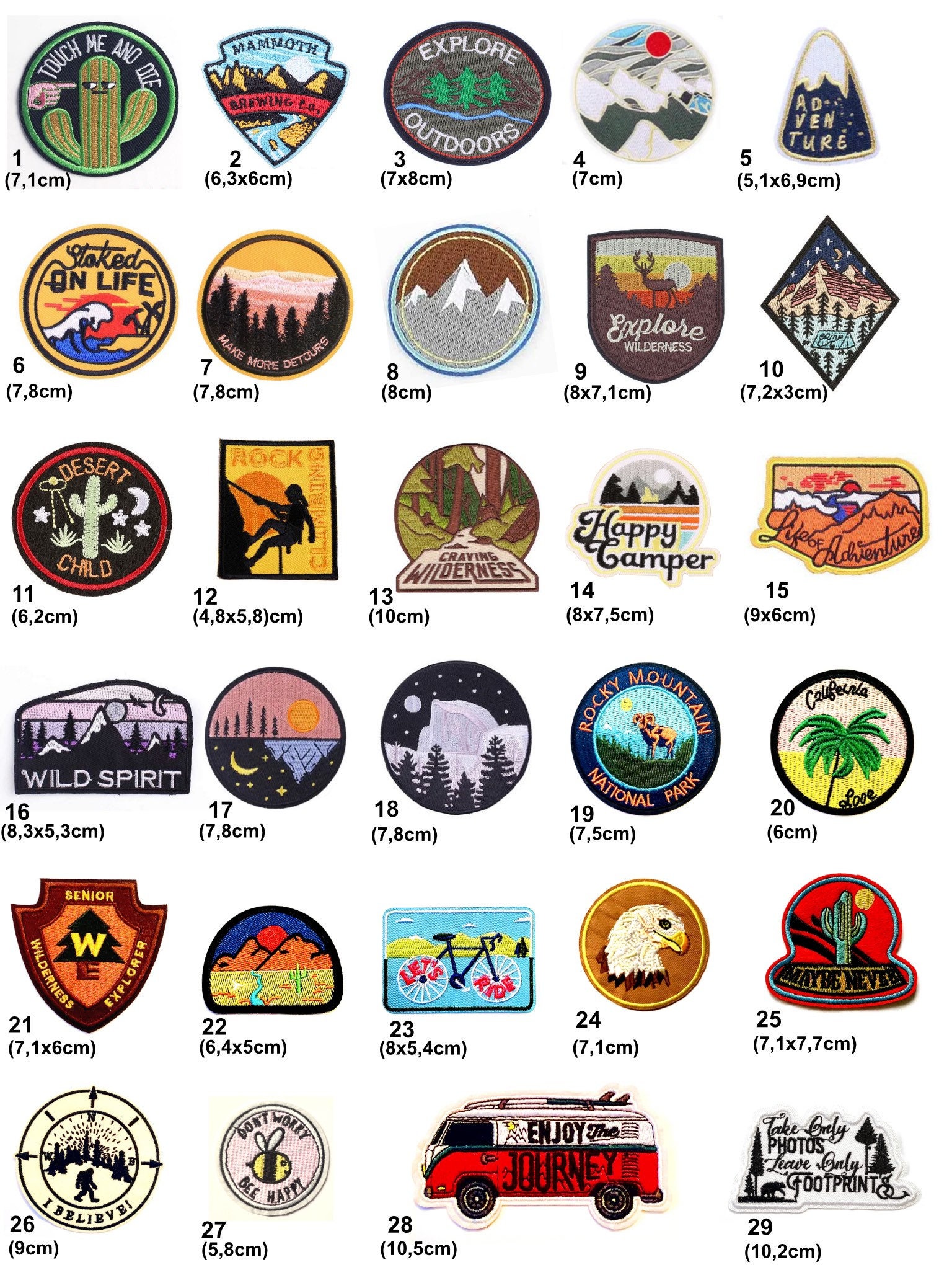 Iron-on Patch | Outdoor mountains nature patches or patches iron-on  transfer for clothing or textiles | Vintage retro patches