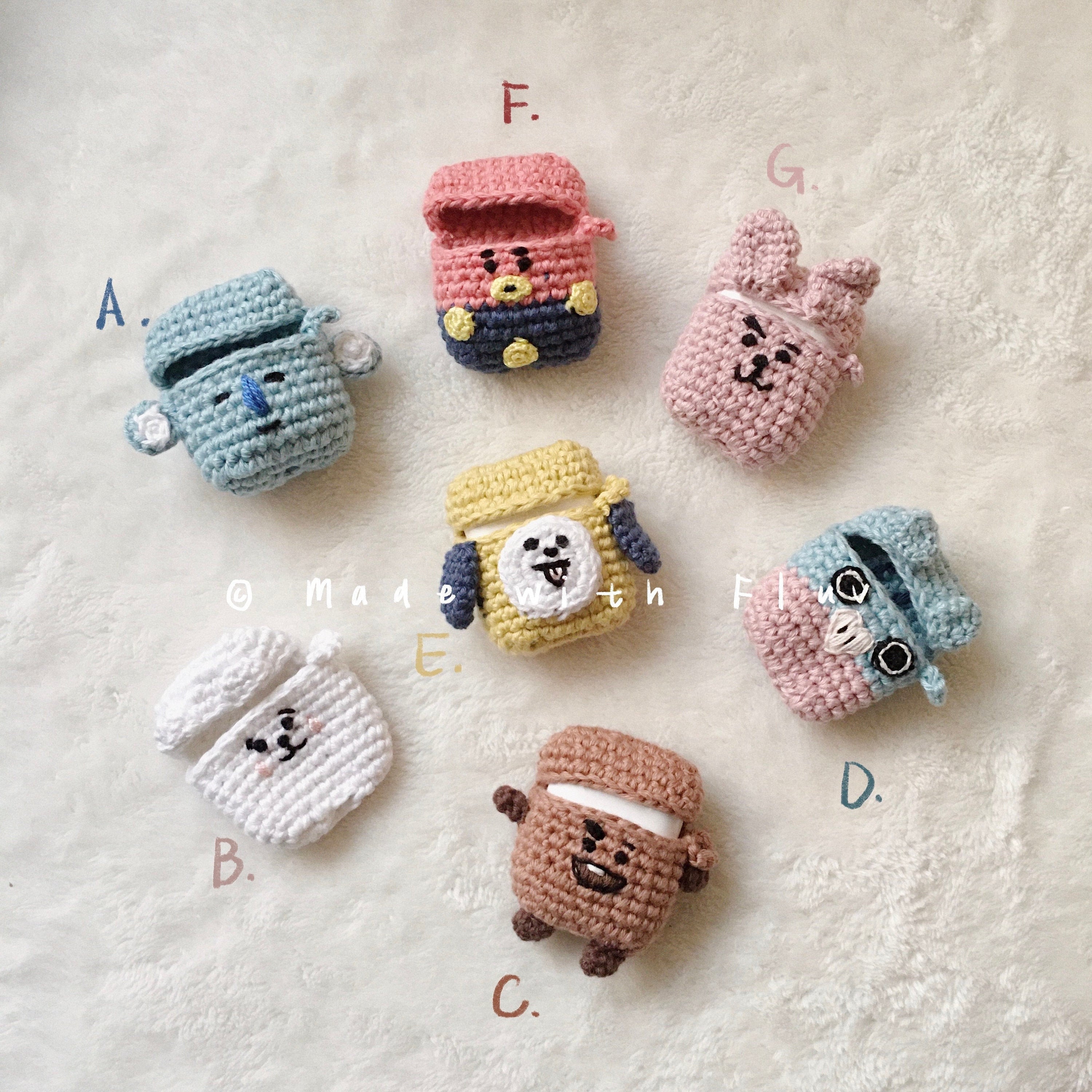 BTS BT21 Handmade Crochet AirPod Case - Etsy