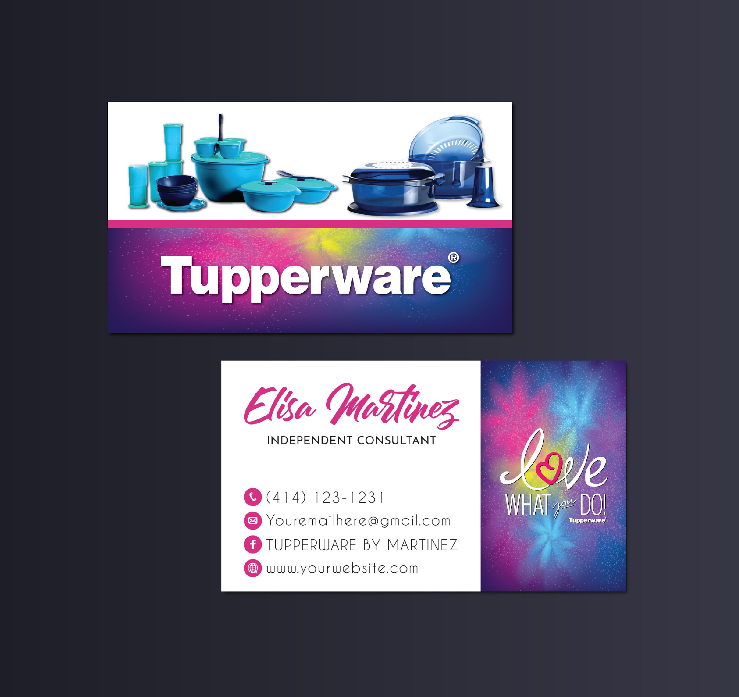 Modern Tupperware Business Card Personalized Tupperware Etsy