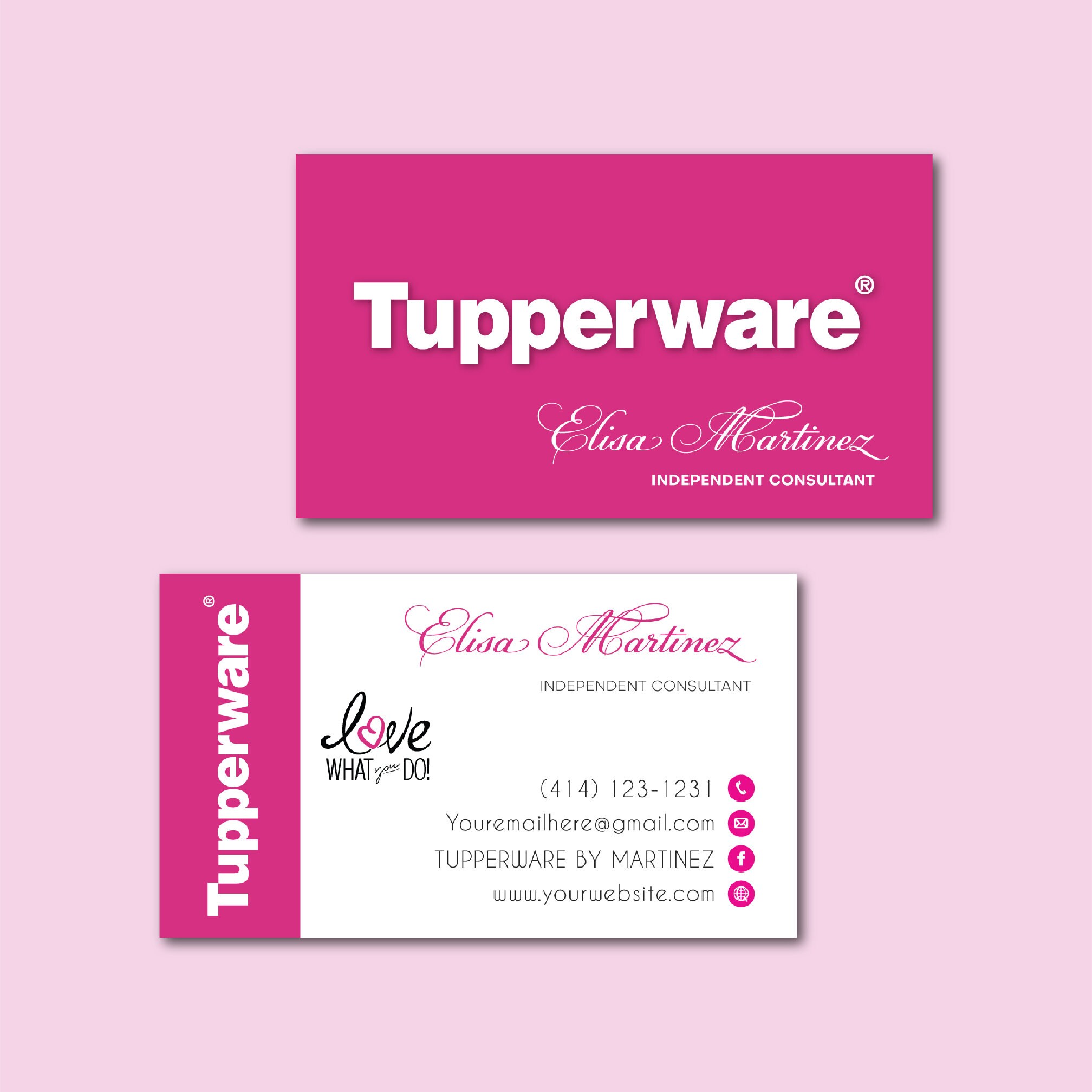 Personalized Tupperware Business Cards Modern Tupperware Etsy UK