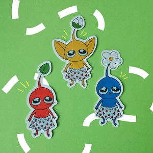 pikmin in undies sticker set (3 stickers all together)