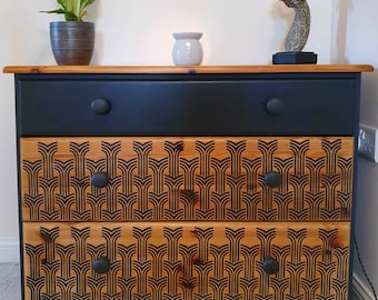 Wood Chest of Drawers Pine Storage Boho unit