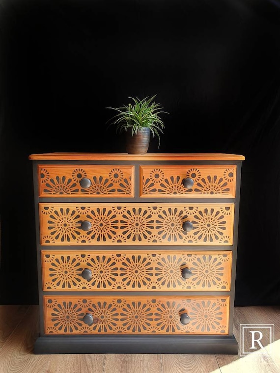 Wood Pine Chest of Drawers Storage Boho Bedroom Unit Etsy UK