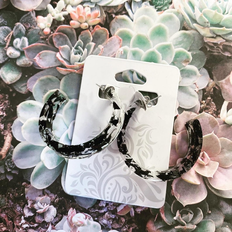 Black /& Clear resin hoops