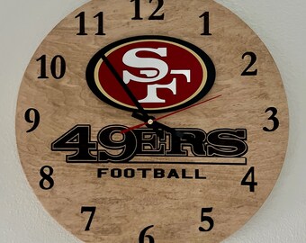 San Francisco 49ers Logo- Wood Clock