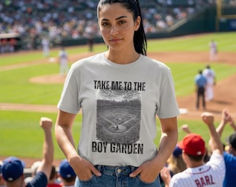 Vintage Baseball Stadium Sketch Tee, Black and White Game Day Shirt