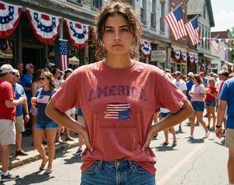 Vintage America Flag Shirt | Patriotic Comfort Colors Tee | Retro USA Graphic Tee | Fourth of July Shirt