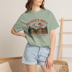 Fraser's Ridge North Carolina Cabin-T-shirt – vintage Mountain Romance-shirt afbeelding 1
