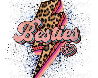 Besties hart png. Leopard Besties png, Best Friends sublimatie ontwerpen downloads, shirt cadeau ideeën Mama is mijn bestie vriendschap clipart