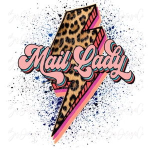 Mail lady png, download di disegni di sublimazione leopardo, file di postini retrò, tshirt felpa clip art Design File PNG per file clipart
