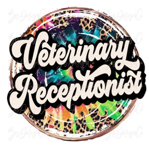Veterinary Receptionist png, Leopard Veterinarian sublimation designs downloads, Lightening bolt VET shirts clipart design graphic files
