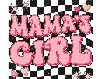 Groovy mama's girl png, RETRO Mommy's Little Girl sublimation designs downloads, Girl Mom, Mother's Day, Mom and Daughter matching shirts