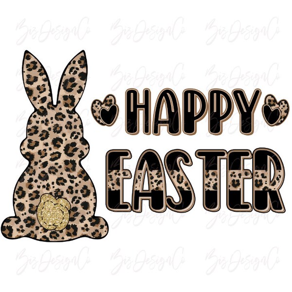 Leopard easter bunny png clipart, happy easter sublimation designs downloads, easter bunny shirt png leopard print rabbit digital files