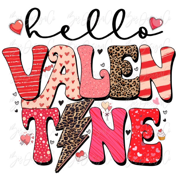 Hello valentine png, Pink leopard valentine sublimation designs downloads, Cute Valentine's day shirt clipart files download, Valentines Day