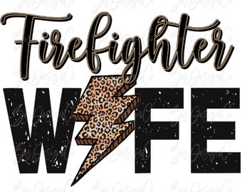 Firefighter wife png, leopard wife sublimation designs downloads, Retro Fireman Wife Design shirt t-shirt png, vintage circle frame clipart