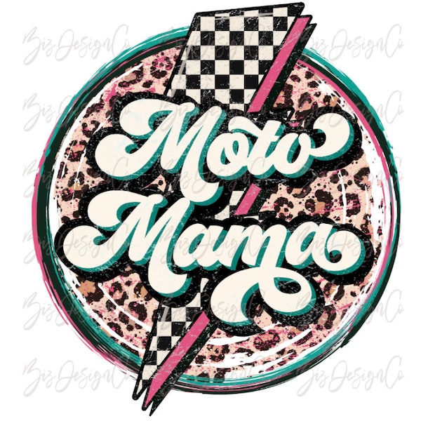 Moto mama png, Retro Leopard racing sublimation designs downloads, team support family Summer, School, vintage sports t-shirt clipart files