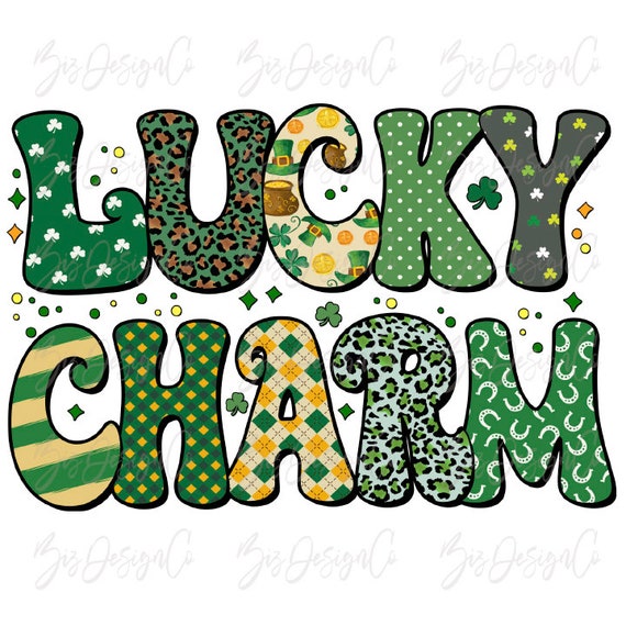 Leopard Lucky Charm Png, St Patricks Day Sublimation Designs Downloads,  Retro Lucky Charm Shirt St. Patrick's Day Lucky Design Download File 