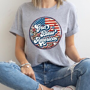 Retro God Bless America Png Leopard 4th of July Files for - Etsy