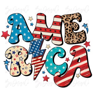 Retro Amerika png, Leopard 4. Juli Sublimation Designs Downloads, USA Flagge Patriotische Shirt T-Shirt Design Clipart Download Datei Clip Art