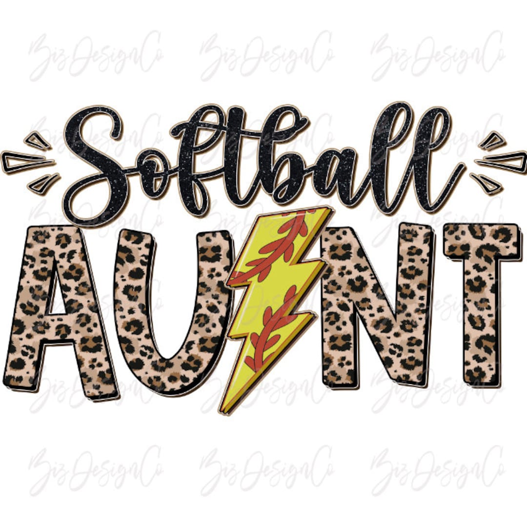 Softball Aunt Png Cheetah Leopard Softball Sublimation Etsy